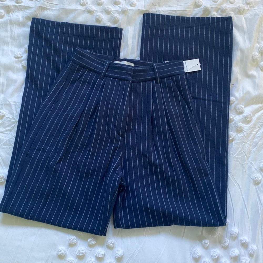 Abercrombie Navy Pinstripe Pants brand new